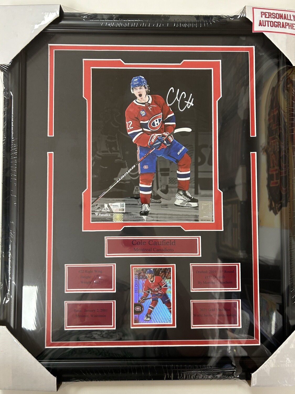 COLE CAUFIELD - AUTOGRAPHED MONTREAL CANADIENS 16X20 FRAME