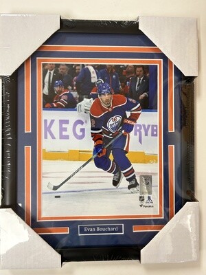 EVAN BOUCHARD 8X10 PHOTO 11X14 FRAME - EDMONTON OILERS