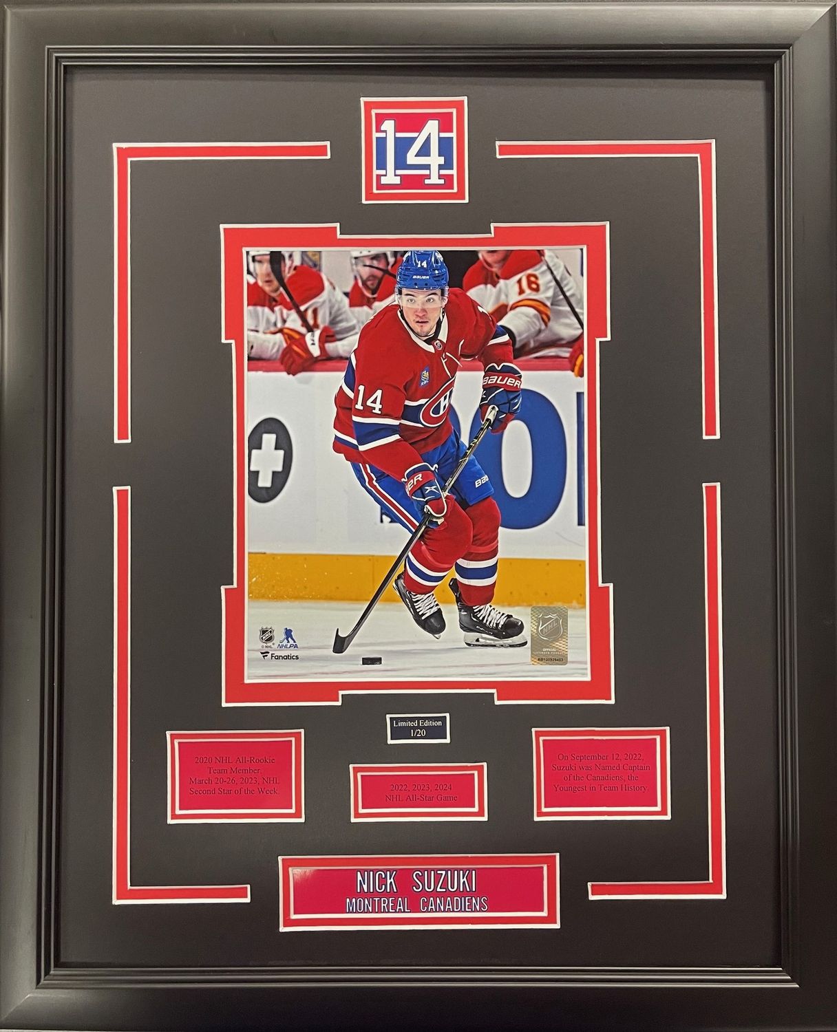 NICK SUZUKI - LIMITED EDITION 16X20 FRAME #/20 MONTREAL CANADIENS