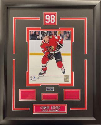 CONNOR BEDARD - LIMITED EDITION 16X20 FRAME CHICAGO BLACKHAWKS