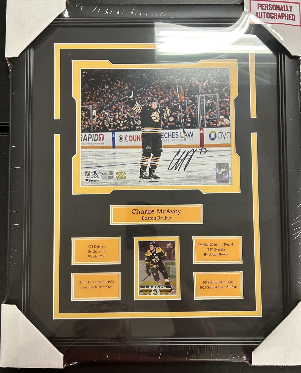 CHARLIE MCAVOY - AUTOGRAPHED BOSTON BRUINS 16X20 FRAME
