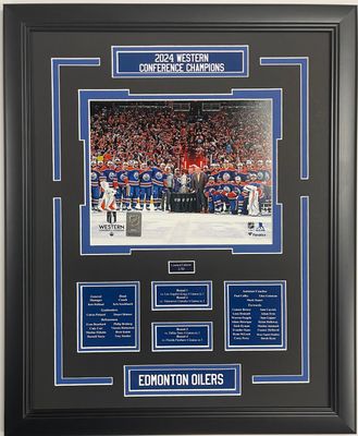 2024 WESTERN CONFERENCE CHAMPIONS - EDMONTON OILERS LIMITED EDITION #/50 16X20 FRAME