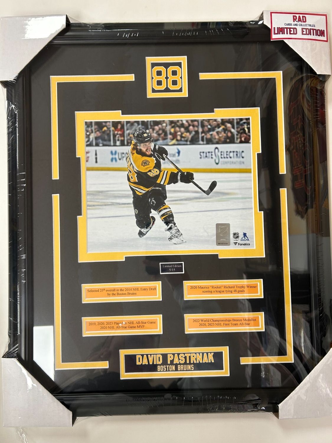 DAVID PASTRNAK - BOSTON BRUINS LIMITED EDITION #/15 16X20 FRAME