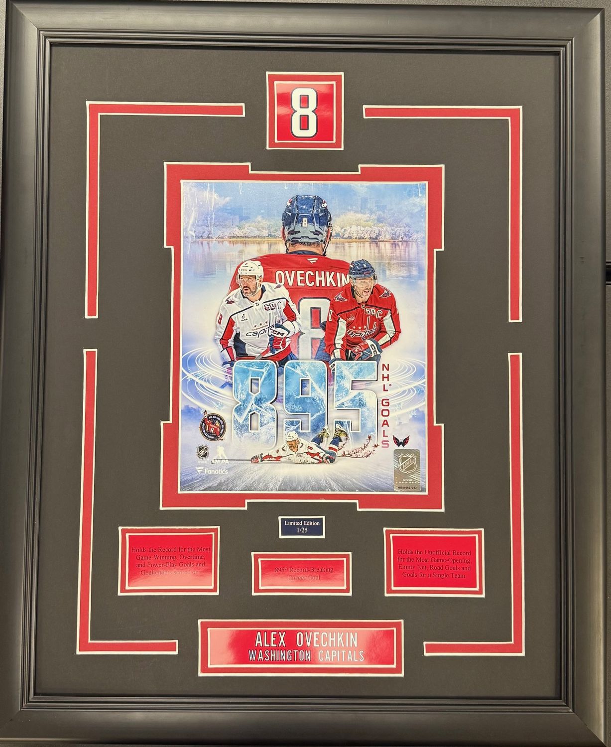 ALEX OVECHKIN 895 COMPOSITE - LIMITED EDITION 16X20 FRAME #/25 - WASHINGTON CAPITALS