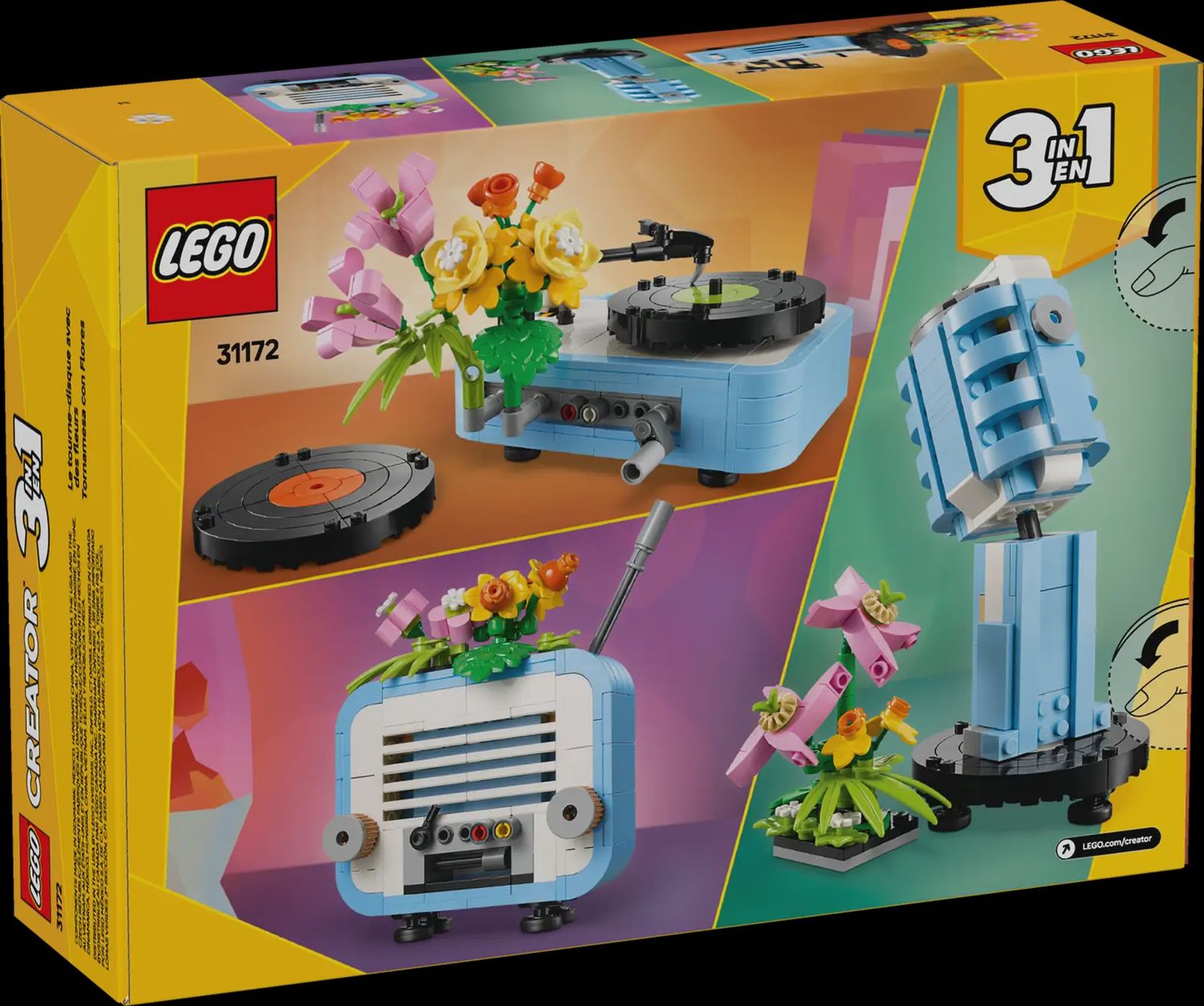 LEGO CREATOR RECORD PLAYER WITH FLOWERS