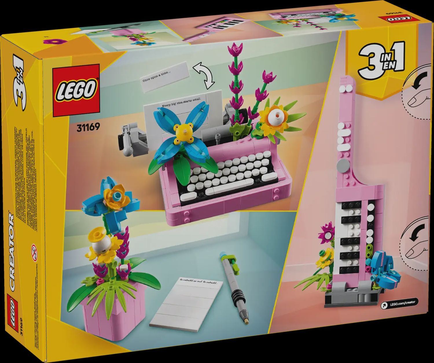 LEGO CREATOR TYPEWRITER WITH FLOWERS