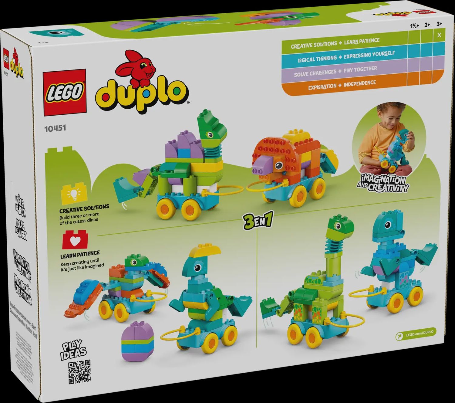 LEGO DUPLO 3 IN 1 DINOSAURS ON WHEELS