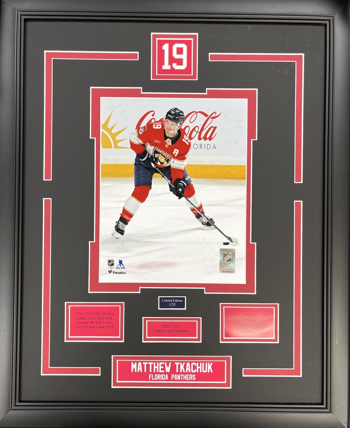 MATTHEW TKACHUK - LIMITED EDITION 16X20 FRAME #/25 FLORIDA PANTHERS