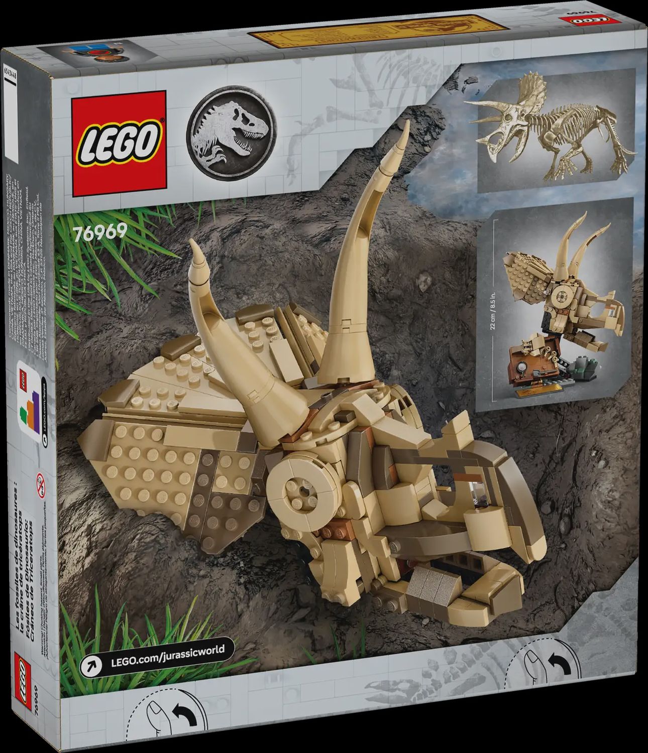 LEGO JURASSIC WORLD DINOSAUR FOSSILS TRICERATOPS SKULL