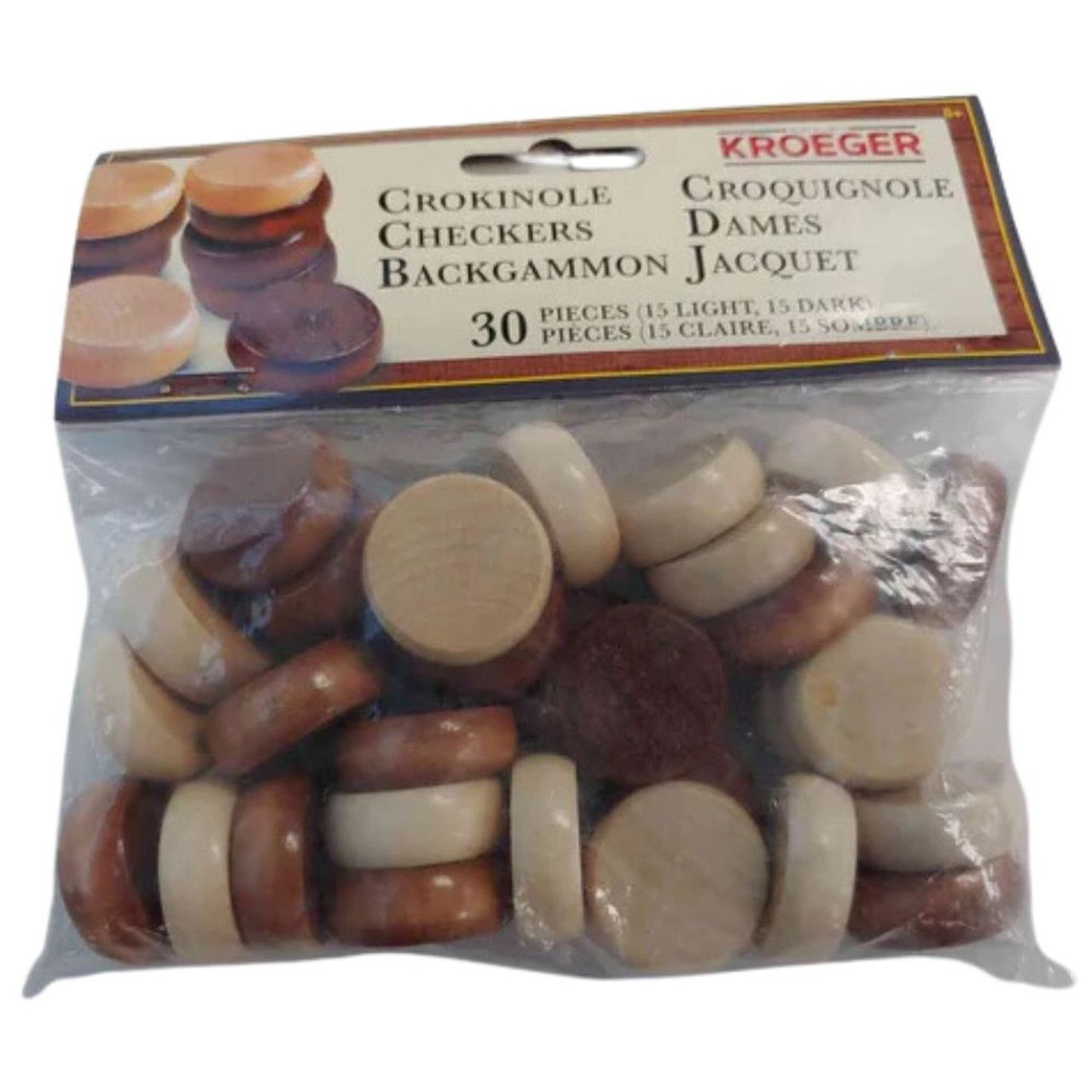 30 PCS WOODEN CROKINOLE DISKS