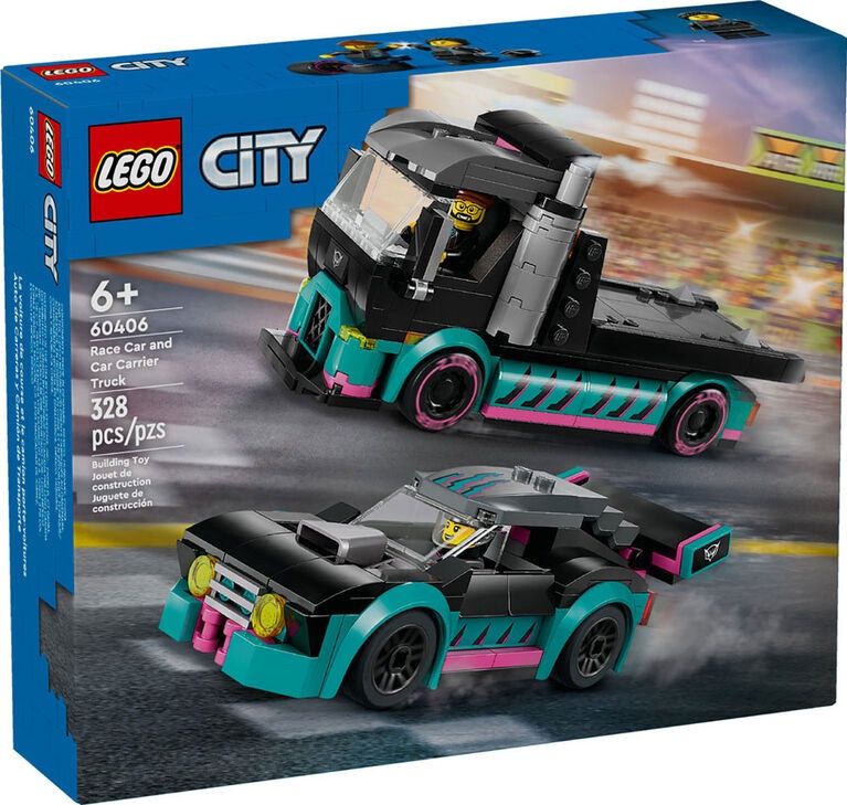 LEGO CITY RACE CAR AND CAR CARRIER TRUCK