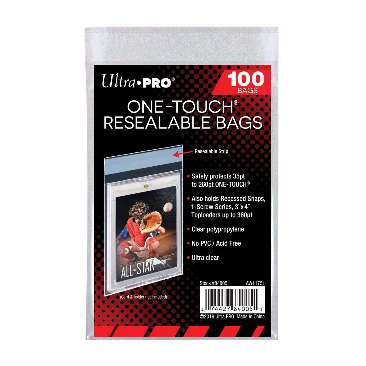 ULTRA PRO ONE TOUCH RESEALABLE BAGS