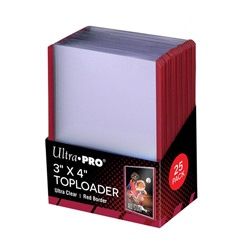 ULTRA PRO REGULAR TOPLOADER RED BORDER 25 CT