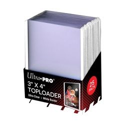 ULTRA PRO REGULAR TOPLOADER WHITE BORDER 25 CT