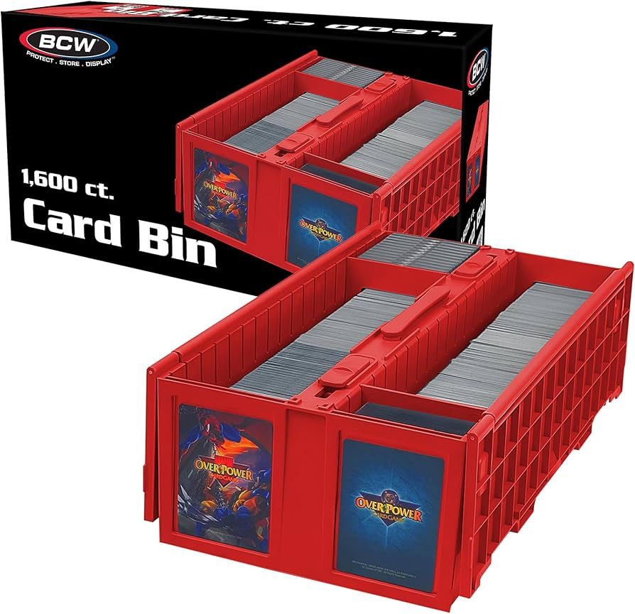 1600 CT COLLECTIBLE PLASTIC CARD BIN, Colour: RED