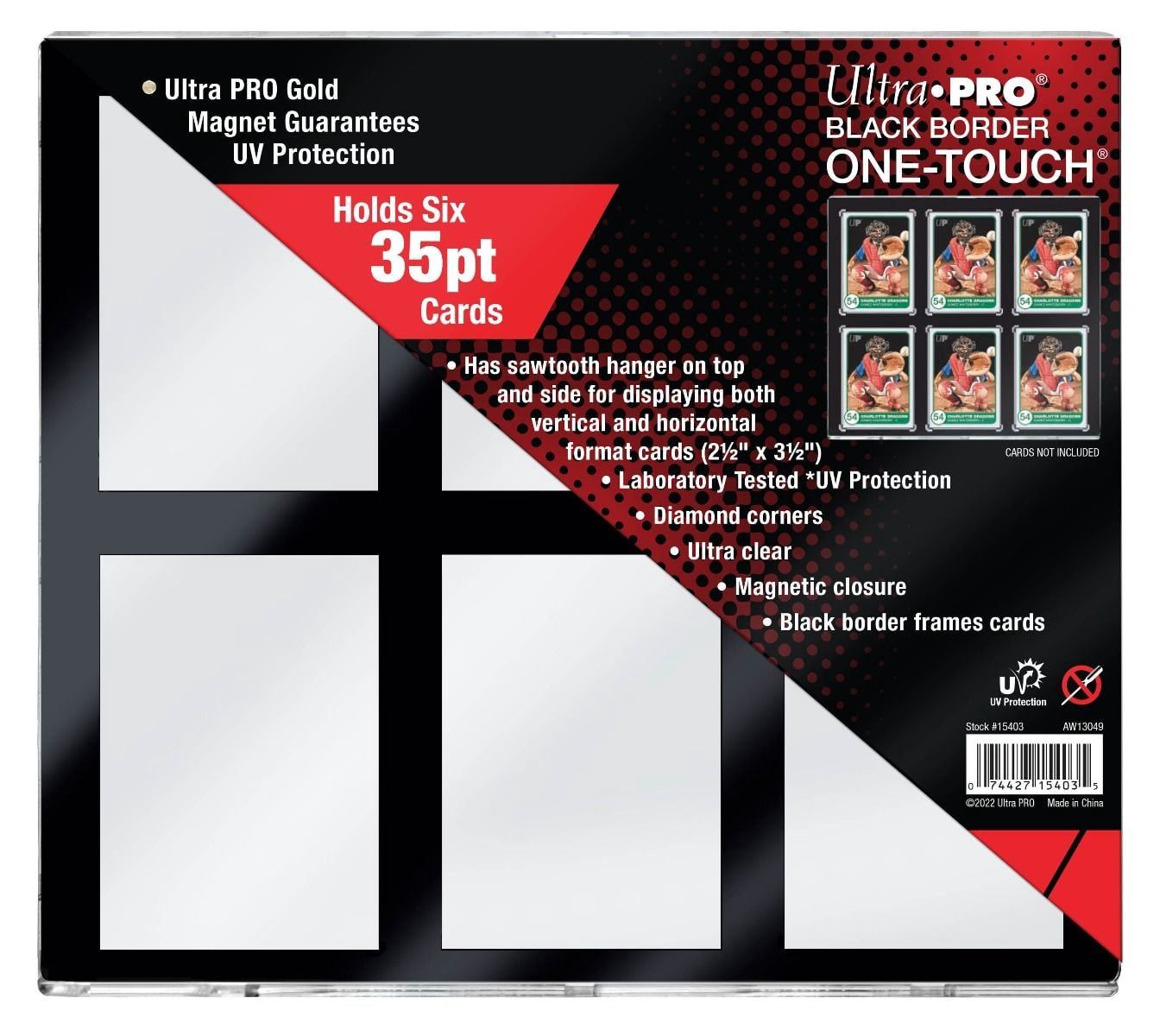 ULTRA PRO ONE TOUCH 35PT 6 CARD BLACK BORDER