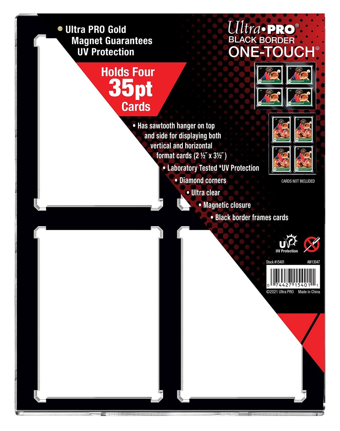 ULTRA PRO ONE TOUCH 35PT 4-CARD BLACK BORDER
