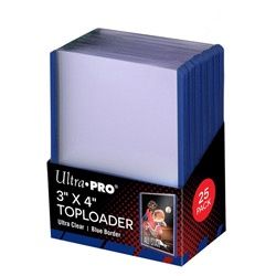 ULTRA PRO REGULAR TOPLOADER BLUE BORDER 25 CT
