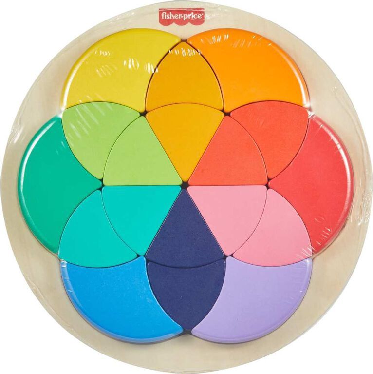FISHER PRICE WOOD WOODEN COLOR WHEEL PUZZLE