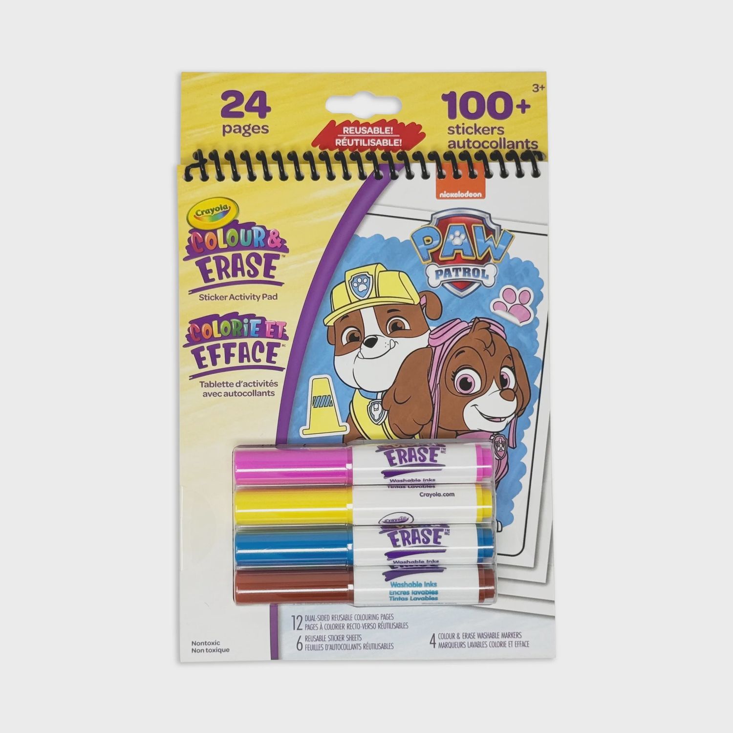 PAW PATROL COLOUR &amp; ERASE REUSABLE STICKER ACTIVITY PAD