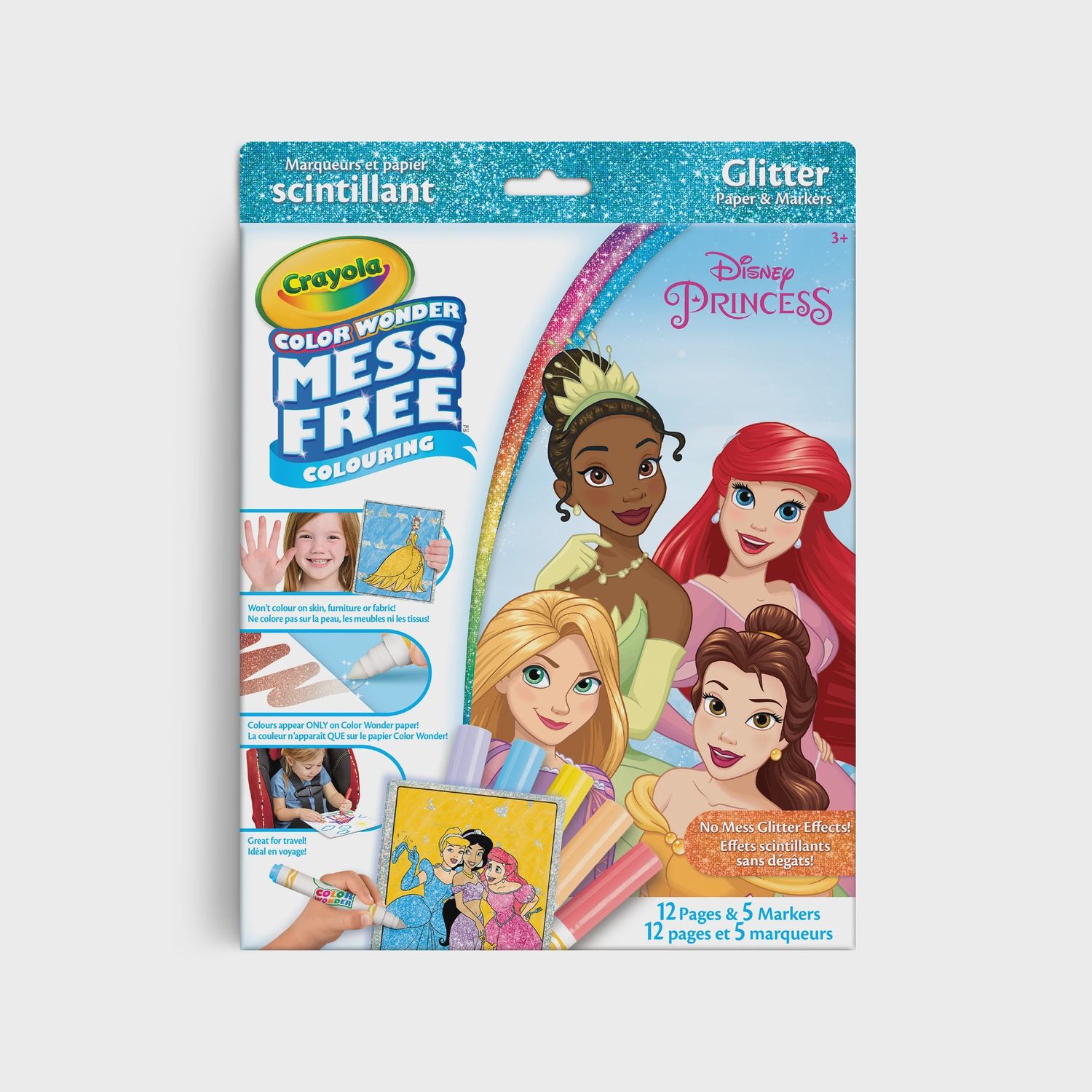 COLOR WONDER DISNEY PRINCESS GLITTER PAPER &amp; MARKERS KIT