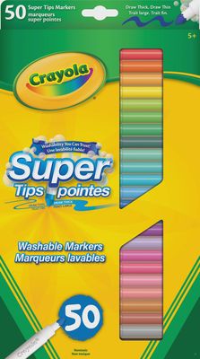 CRAYOLA SUPER TIPS WASHABLE MARKERS 50CT