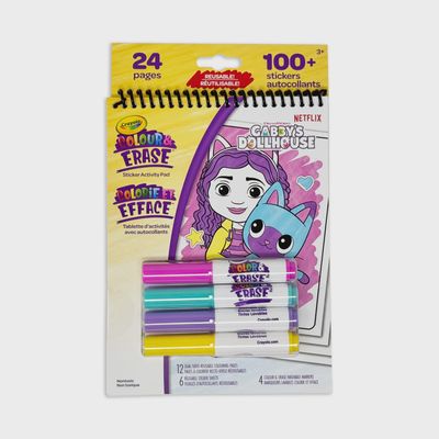 GABBY'S COLOUR &amp; ERASE REUSABLE STICKER ACTIVITY PAD