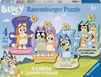 BLUEY 4 LARGE SHAPED PUZZLE FF25