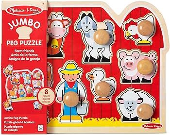 MELISSA &amp; DOUG LARGE FARM JUMBO KNOB PUZZLE