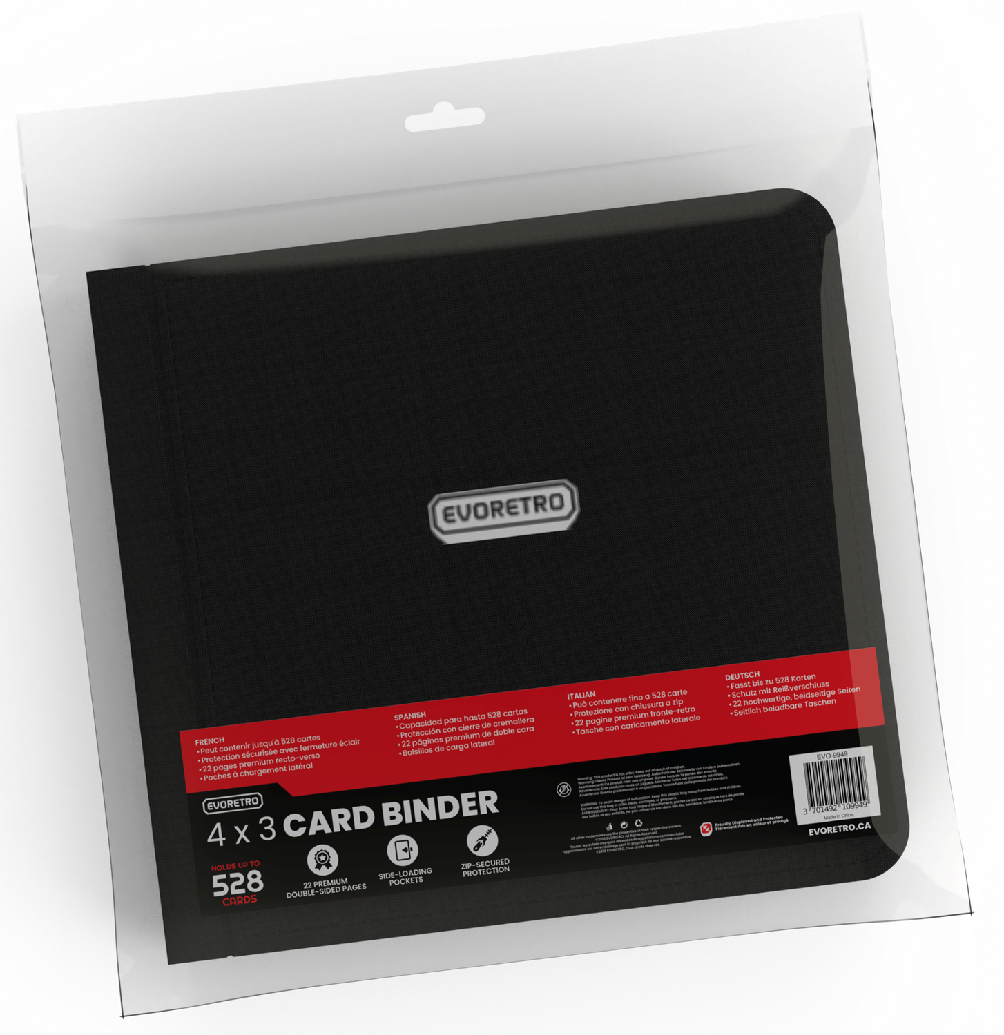 ER 4X3 BINDER WITH ZIPPER BLACK