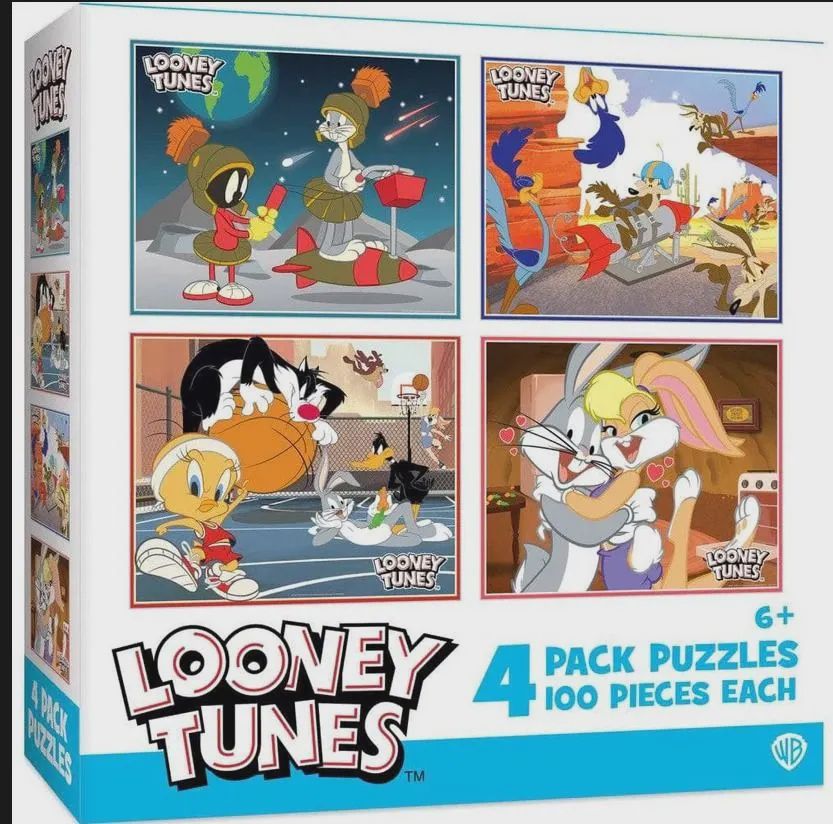 LOONEY TUNES 4-PACK 100PC PUZZLE