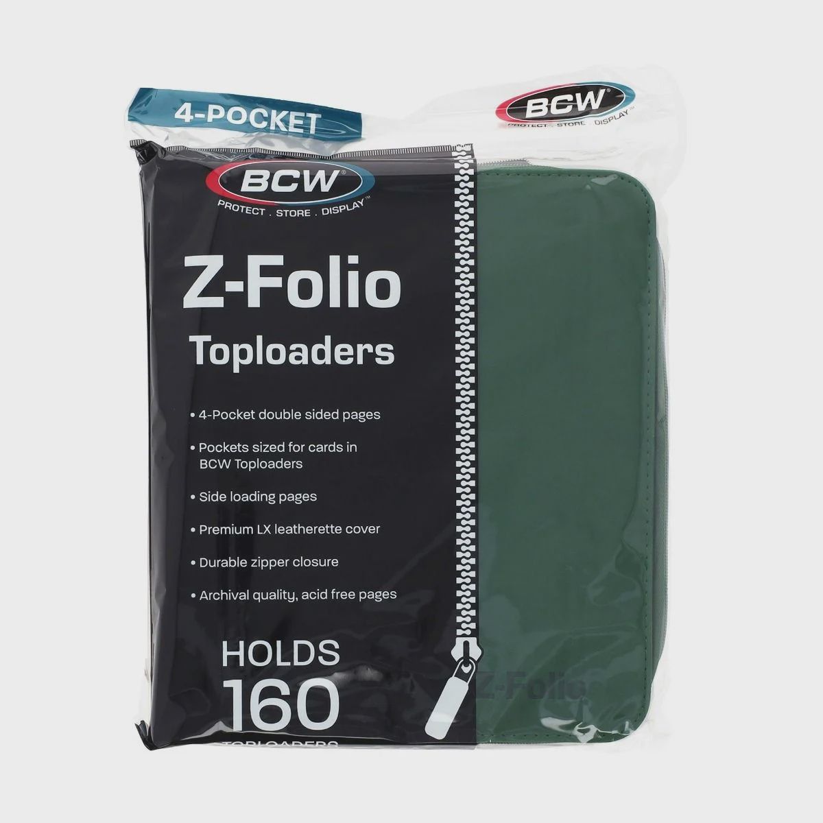 4 POCKET Z-FOLIO LX ALBUM TOPLOADERS GREEN