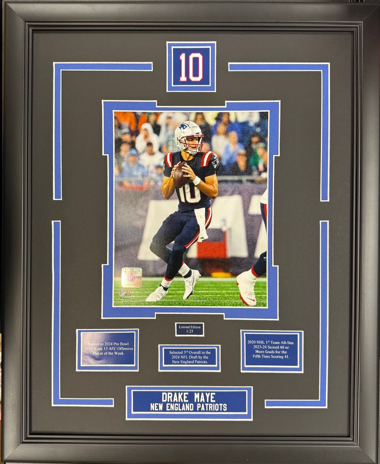 DRAKE MAYE - LIMITED EDITION 16X20 FRAME #/25 NEW ENGLAND PATRIOTS