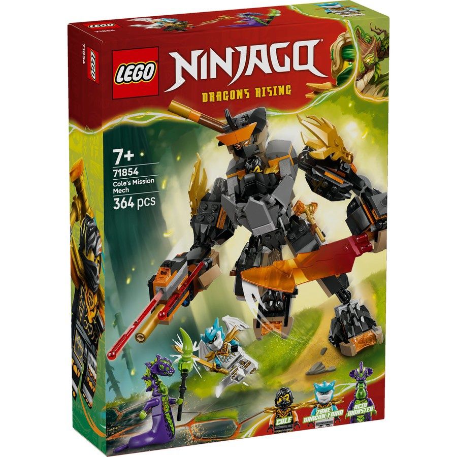 LEGO NINJAGO COLE'S MISSION MECH &amp; DRAGON ZANE 71854