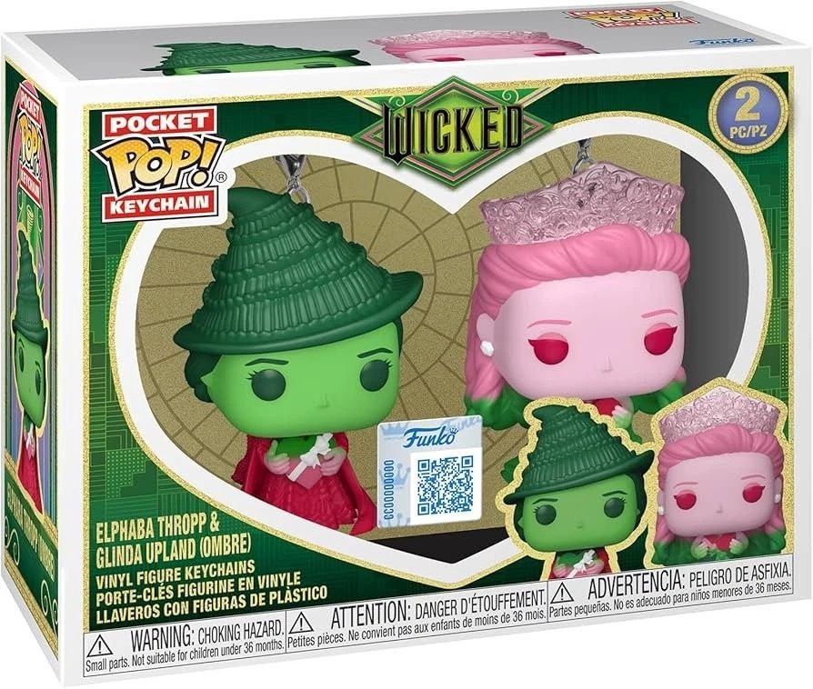 FUNKO POP! KEYCHAIN 2PK WICKED GLINDA &amp; ELPHABA OMBRE