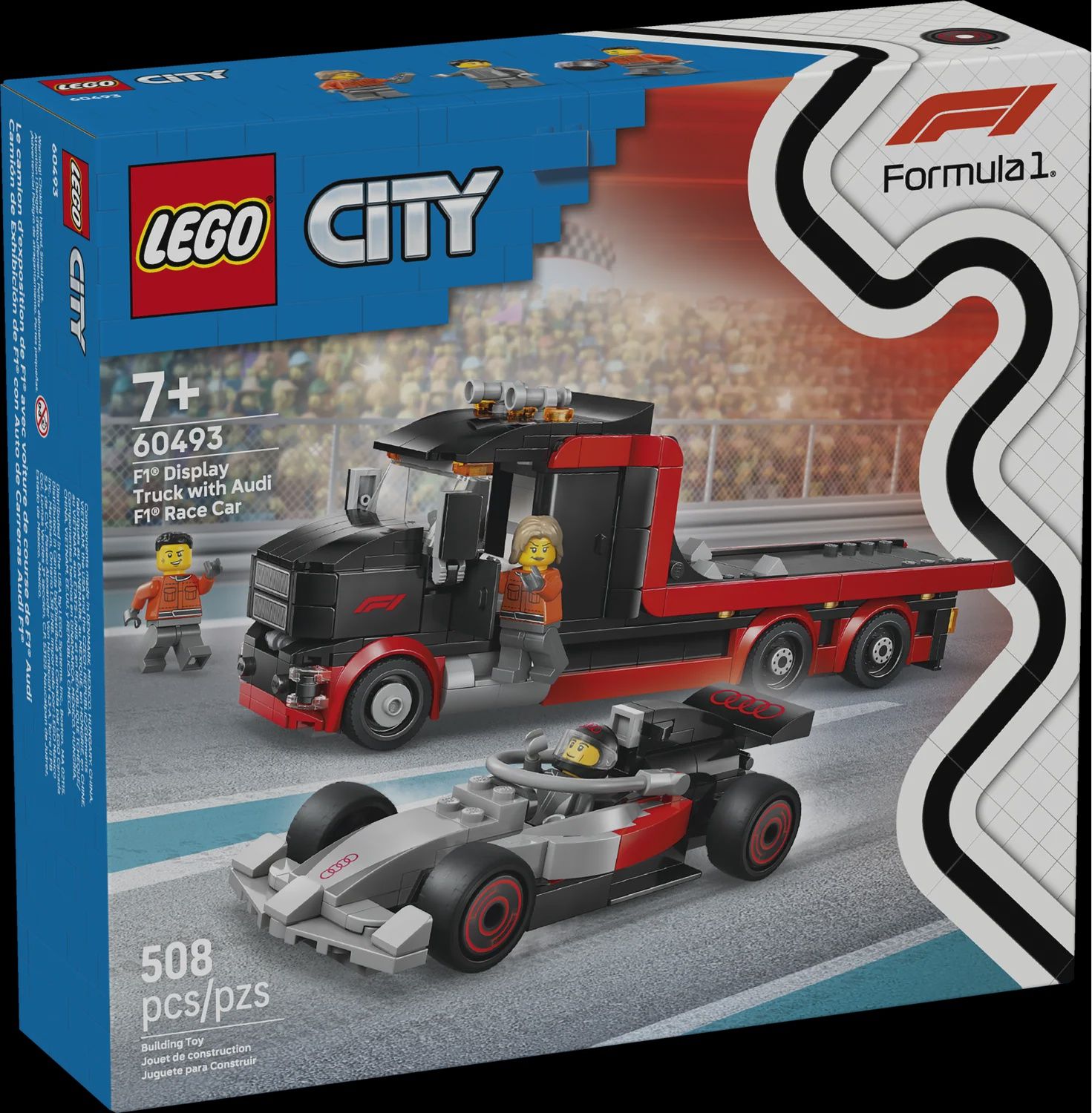 LEGO CITY F1 DISPLAY TRUCK WITH AUDI F1 RACE CAR 60493