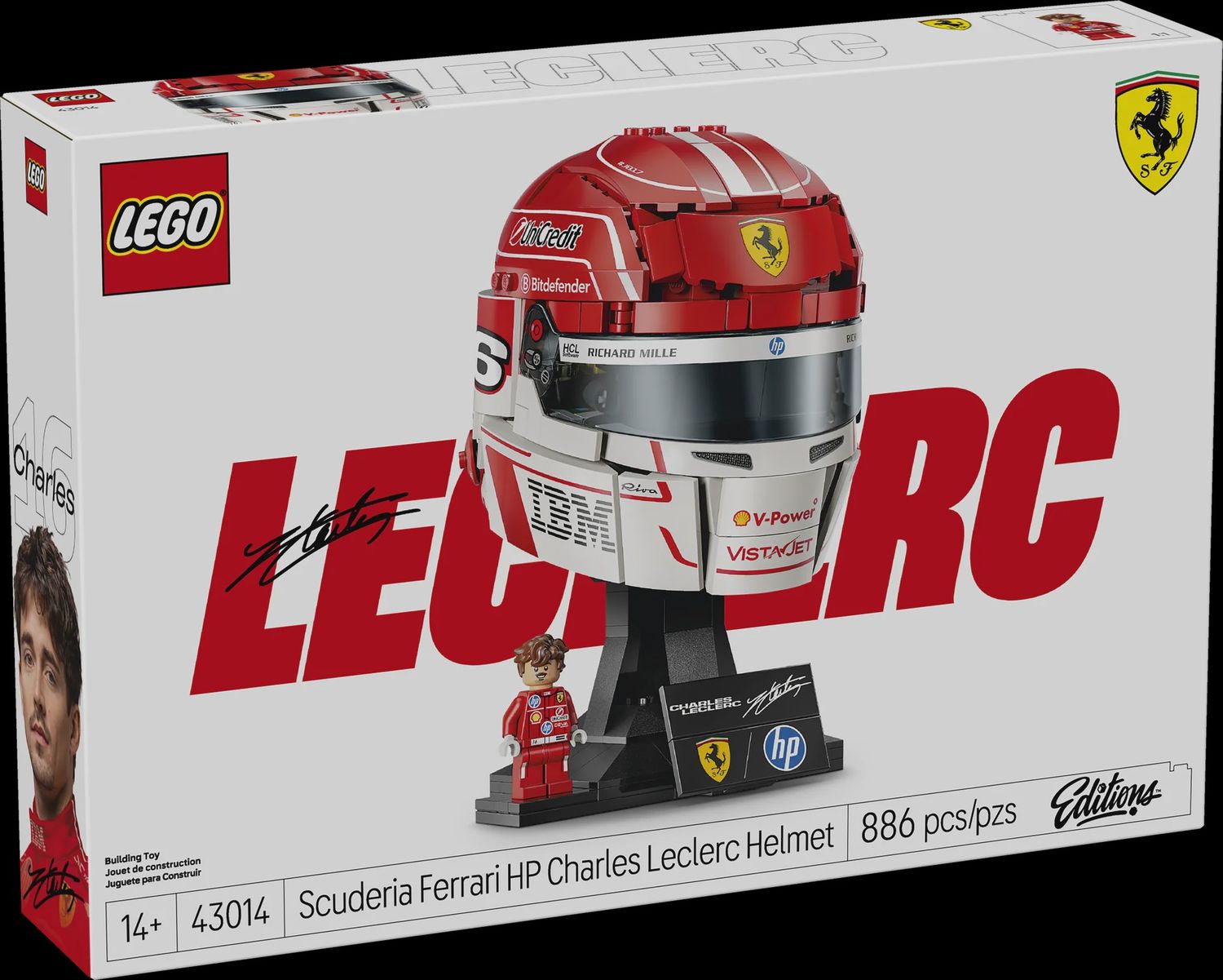 LEGO SCUDERIA FERRARI HP CHARLES LECLERC HELMET 43014