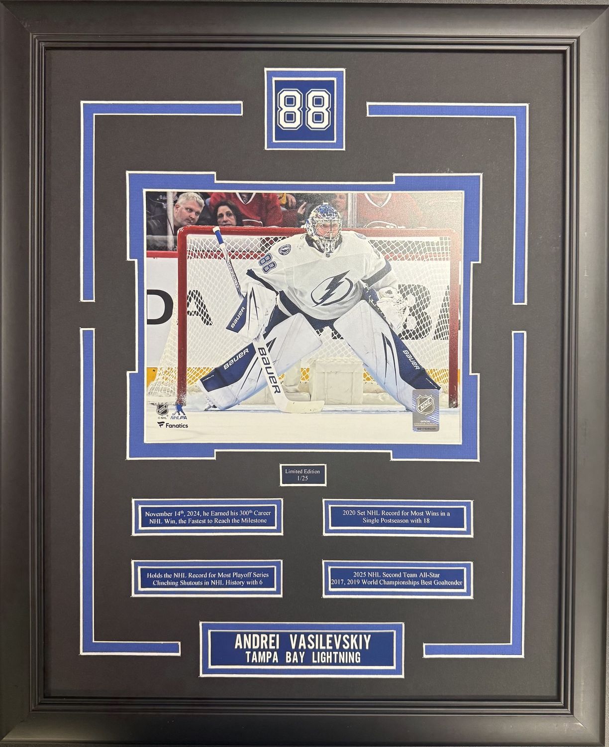 ANDREI VASILEVSKIY - LIMITED EDITION 16X20 FRAME #/25 - TAMPA BAY LIGHTNING