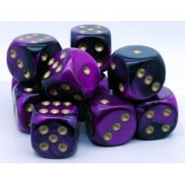 Black-Purple/gold d6s