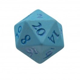 D20 Heavy Metal Dice Vivid Light Blue