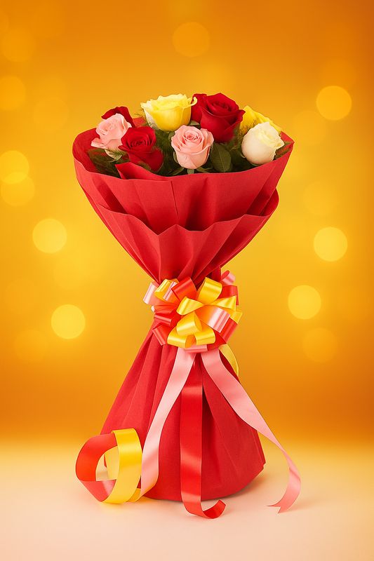 Warm Welcome Mixed Rose Bouquet