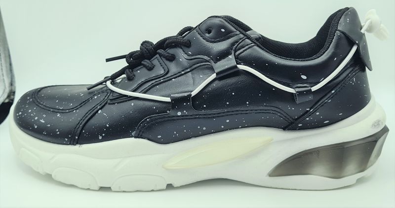 Black with white spots shoes