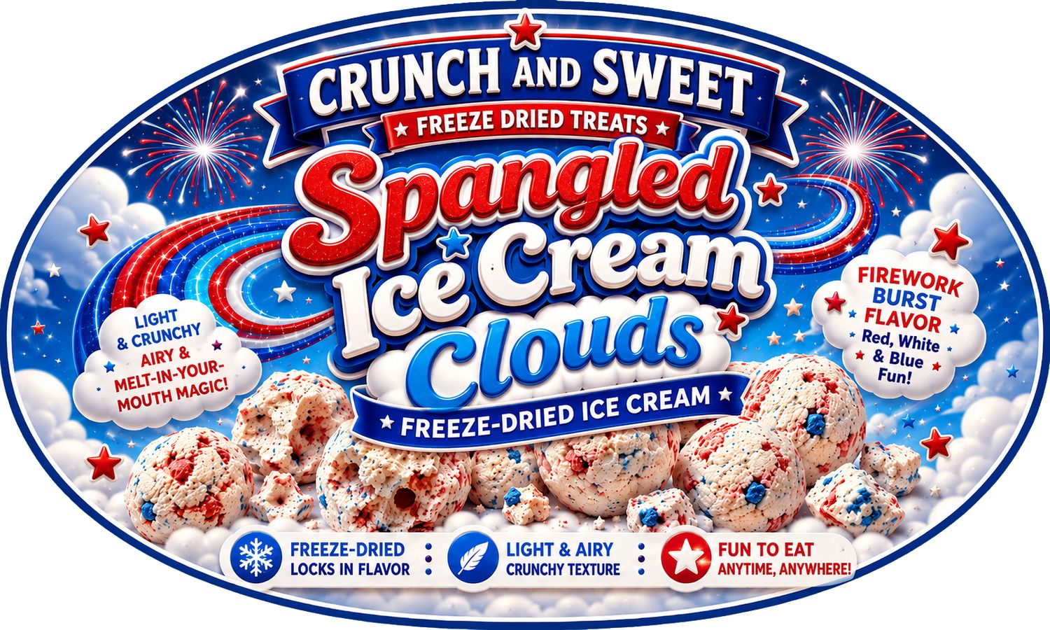 SPANGLED ICE CREAM CLOUDS