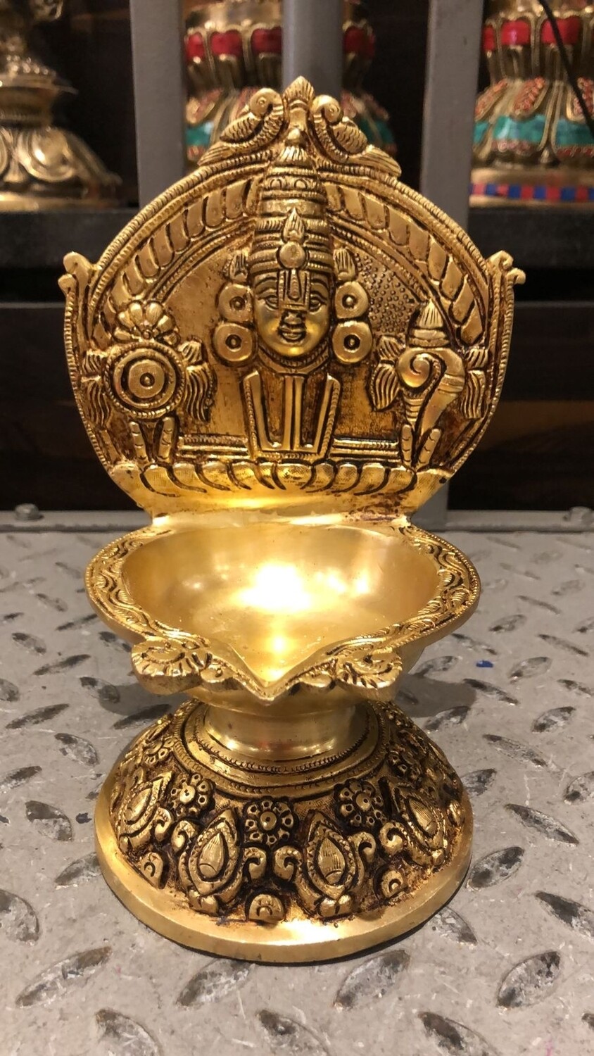 Brass Balaji chanku chakram deepam
