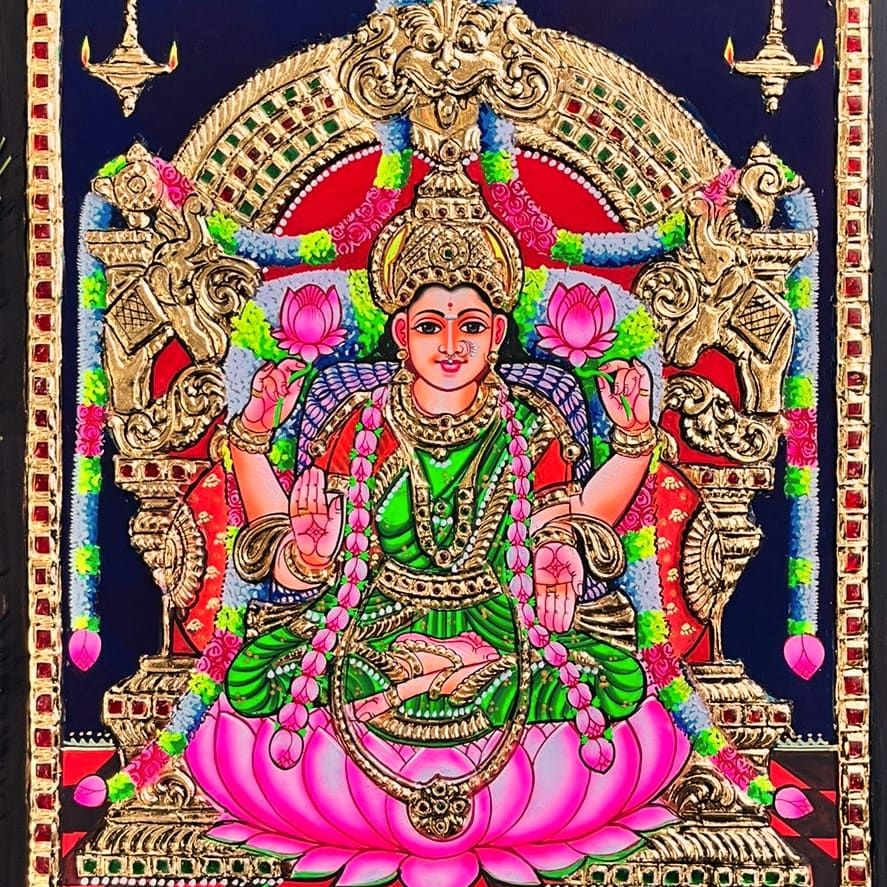 Gaja Lakshmi Tanjore painting -2