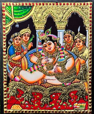 Butter Krishna Tanjore painting