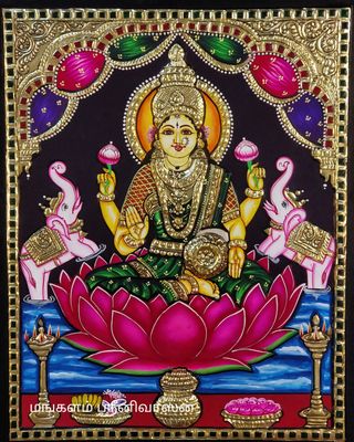 Gaja Lakshmi Tanjore painting -4