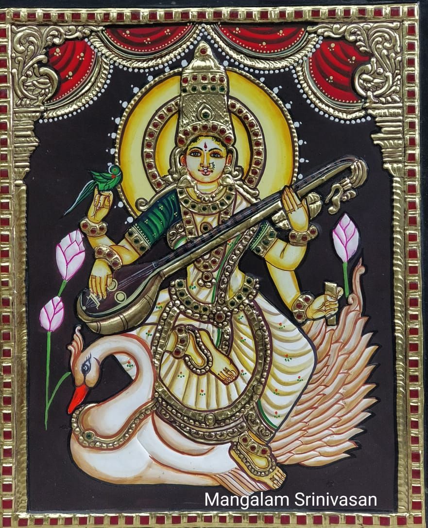 Saraswathi Tanjore Painting