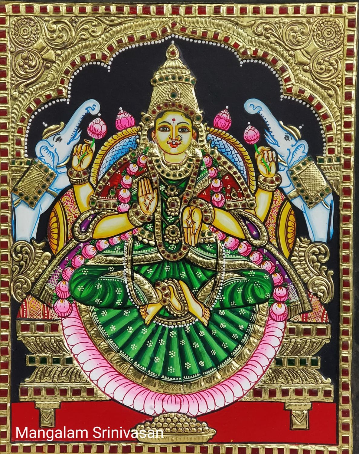 Gaja Lakshmi Tanjore painting -6