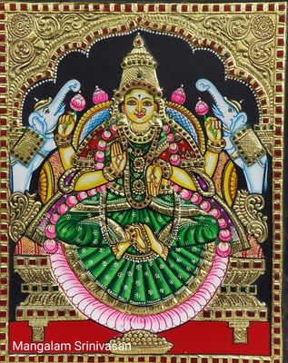 Gaja Lakshmi Tanjore painting -6
